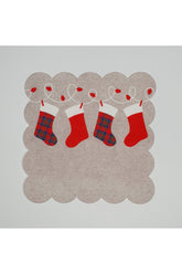 Yılbaşı Dilek Çorapları Desenli Dijital Baskılı Lazer Kesim Kokteyl Peçetesi